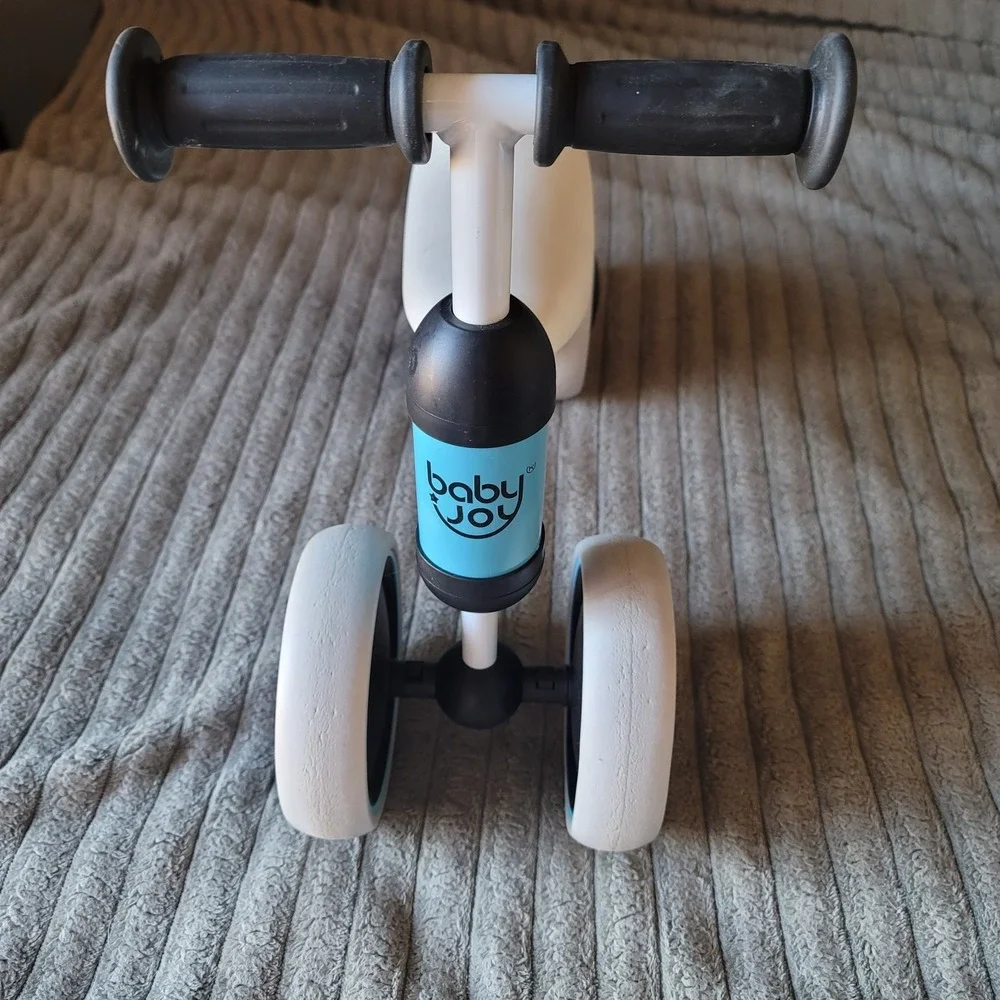 Baby Joy Baby Balance Bike 4 Wheels Walker No-Pedal Toddler Gift Toys Rides Blue